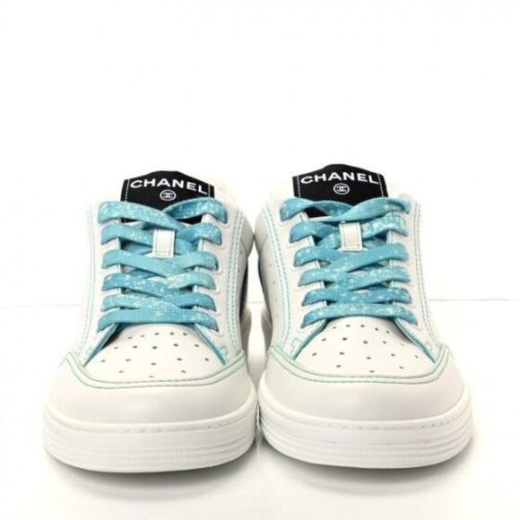 Authentic CHANEL Women's 'Chanel' Logo Calfskin Leather Sneakers Size EU… - Picture 1 of 14